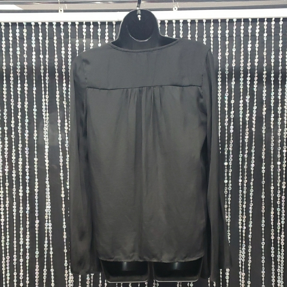 Satin Elegant Black Lace Blouse - Picture 4 of 4